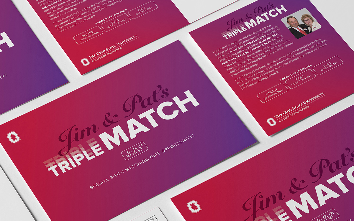 Jim and Pat&rsquo;s Triple Match campaign materials